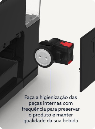 Faça a higienização das peças internas com frequência para preservar o produto e manter qualidade da sua bebida