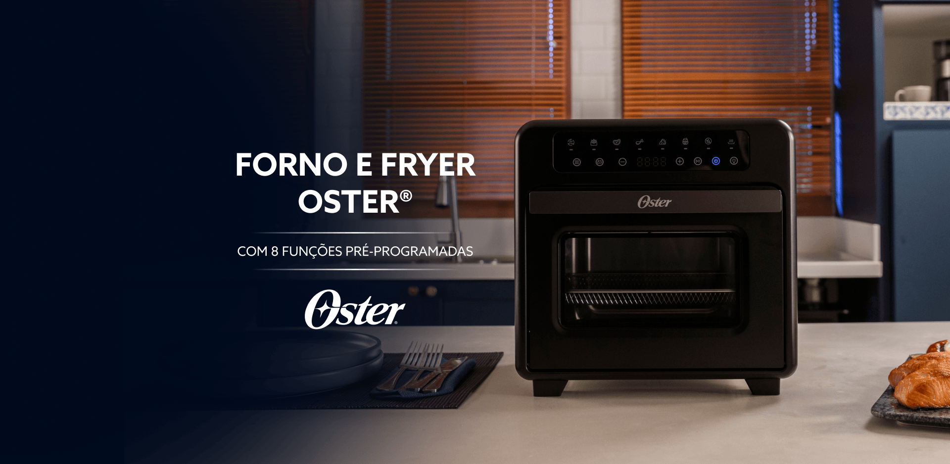 Forno e Fryer Oster® COM 8 FUNÇÕES PRÉ-PROGRAMADAS