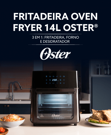 Forno e Fryer Oster® COM 8 FUNÇÕES PRÉ-PROGRAMADAS